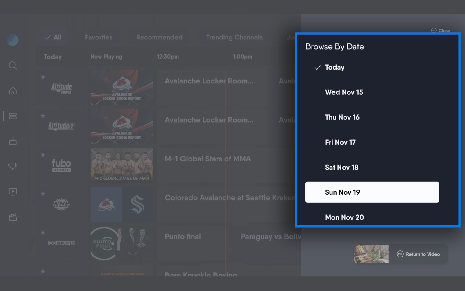 How do I use the Fubo channel guide? – Help Centre
