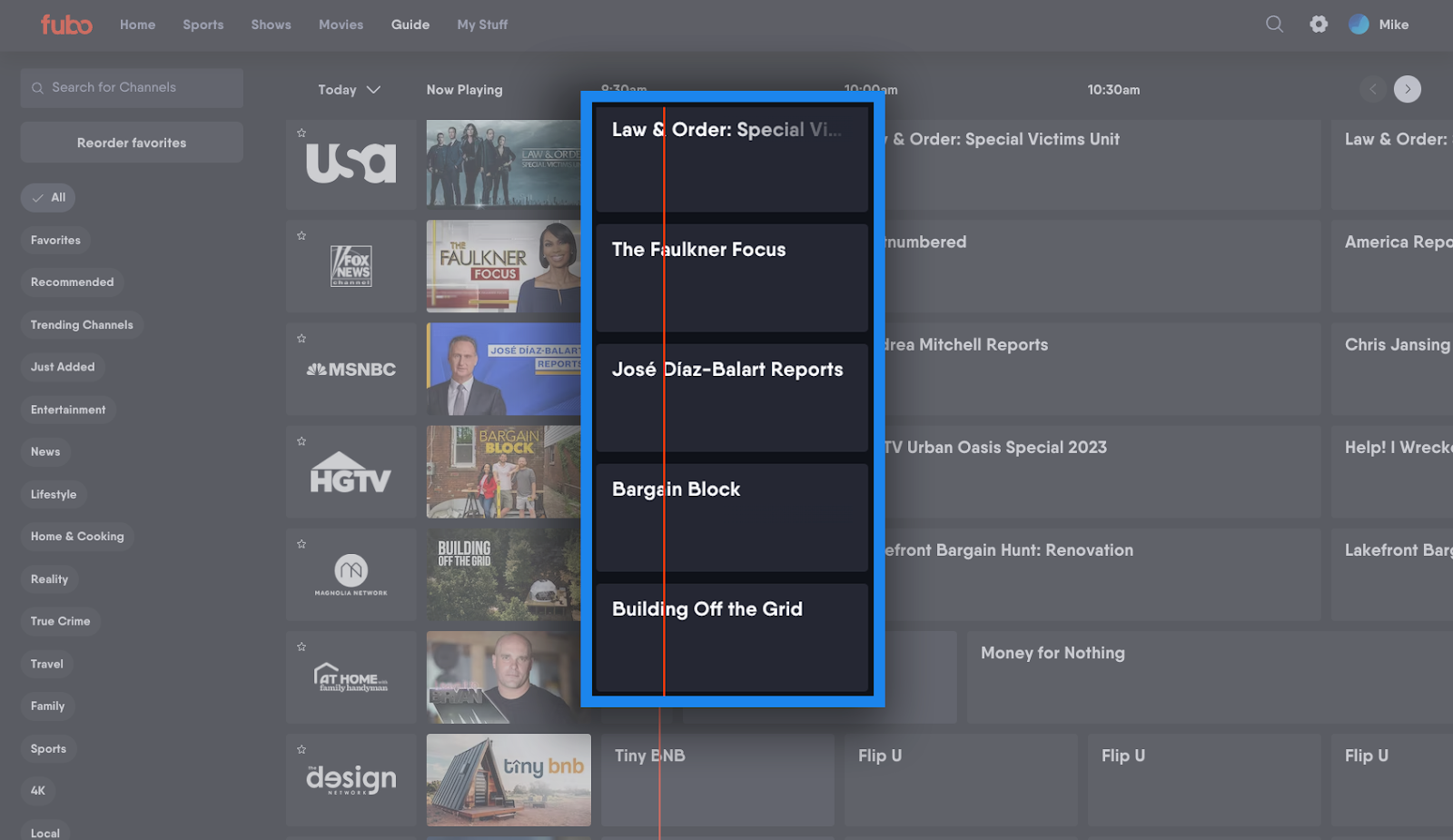 How do I use the Fubo channel guide? – Help Centre