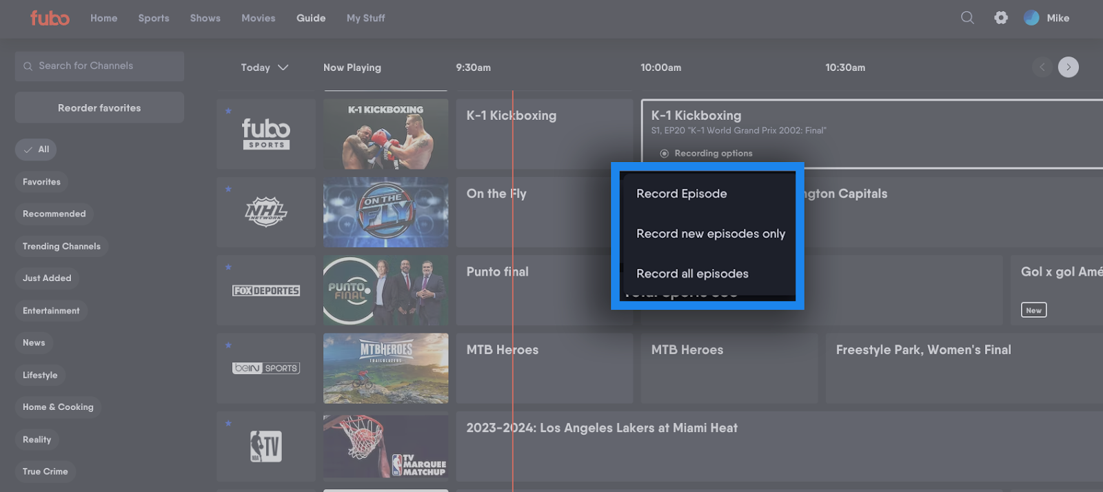 How do I use the Fubo channel guide? – Help Centre