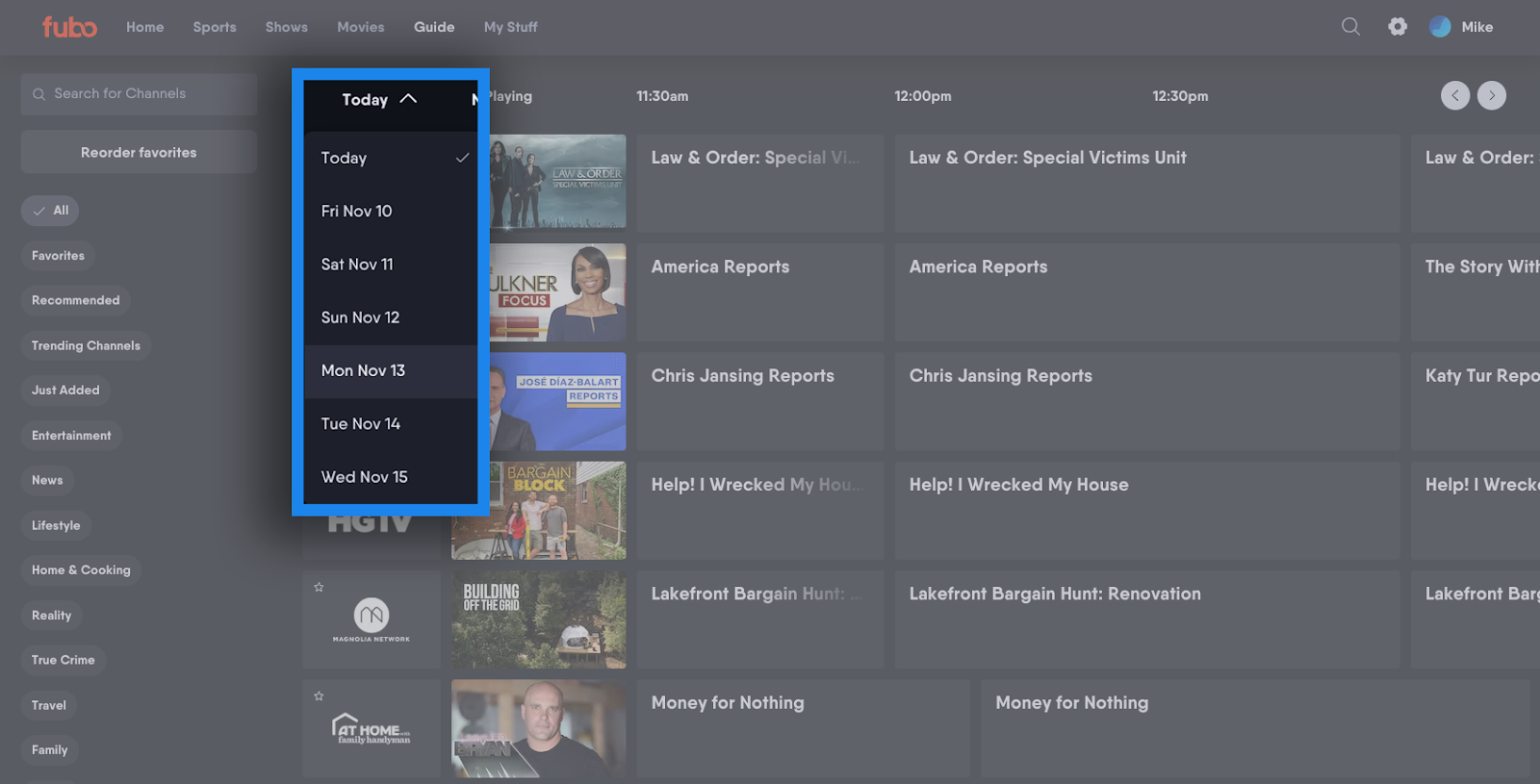How do I use the Fubo channel guide? – Help Centre
