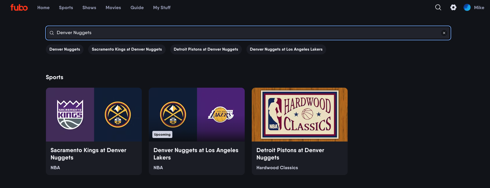How do I find a game on Fubo? Help Center