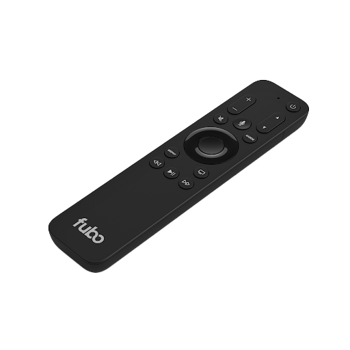 The Fubo-branded remote that users will receive along with an Apple TV 4K device when signing up for the Apple TV 4K offer