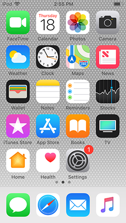 Home screen of an iOS device