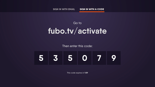 fubo connect code