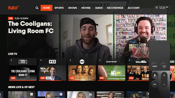 Creating a profile in the FuboTV app on an Apple TV