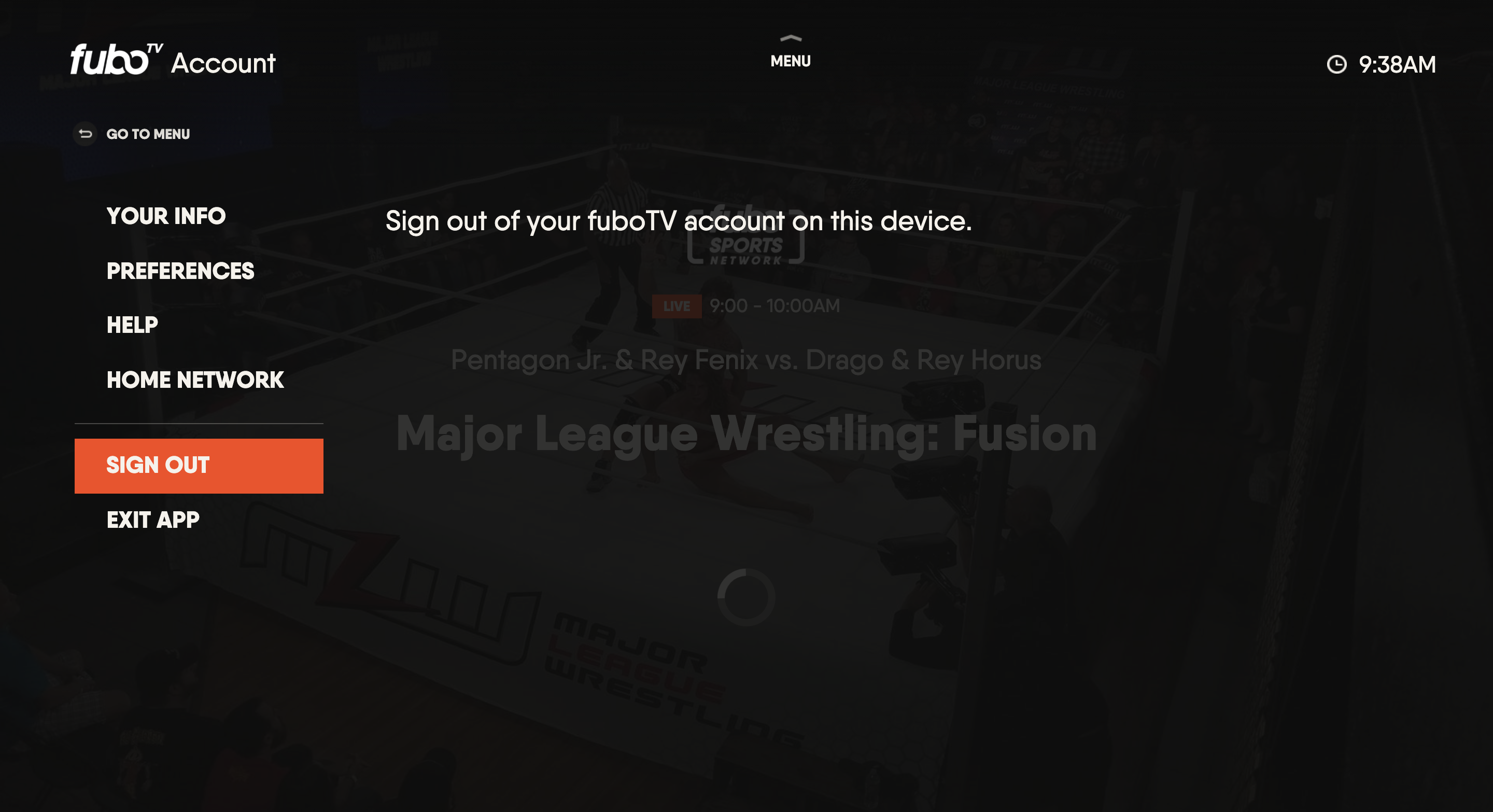 How do I sign out of the Fubo app? – Help Center