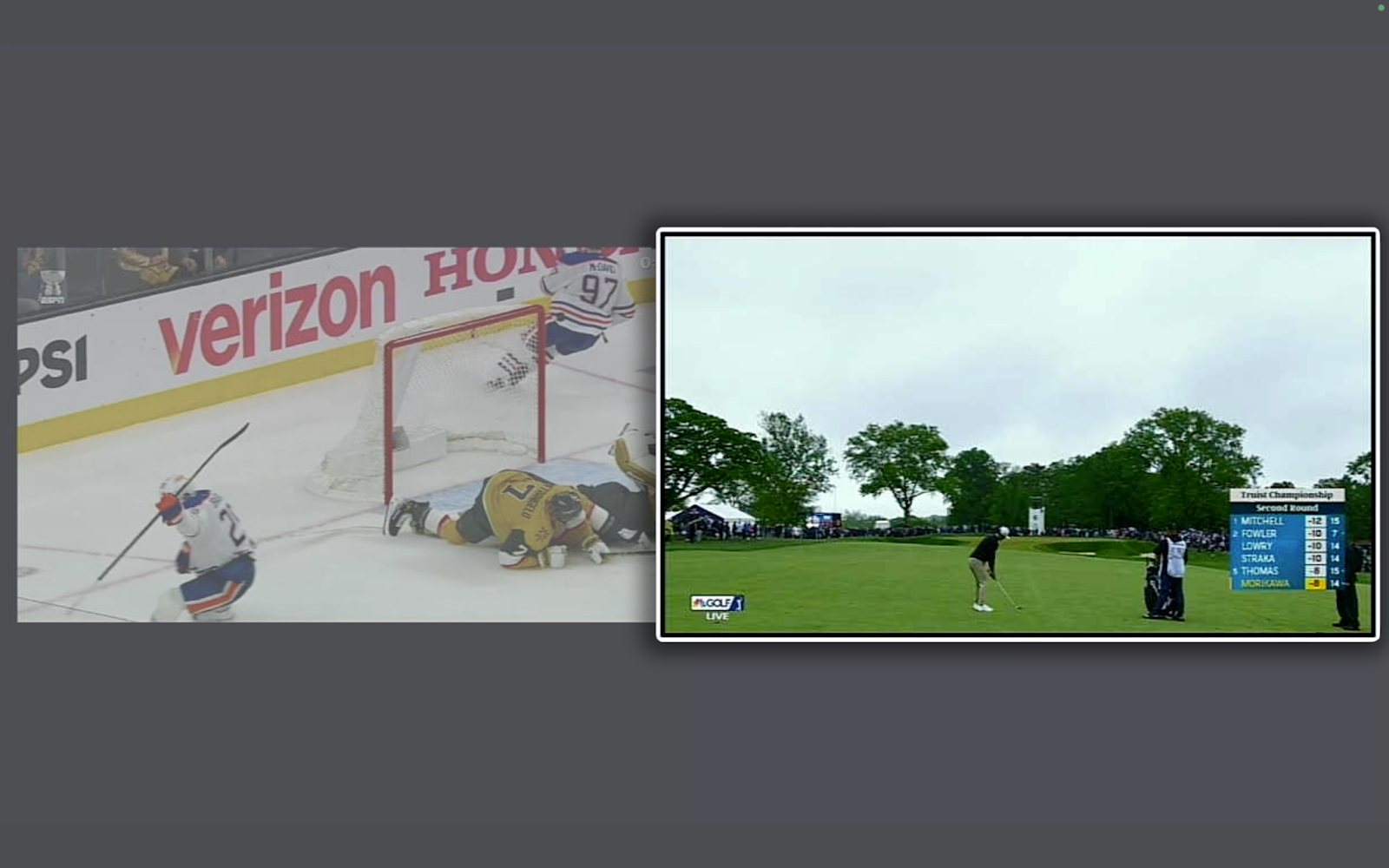 When watching in Multiview, the highlighted channel will play audio; use your remote arrow keys to select audio