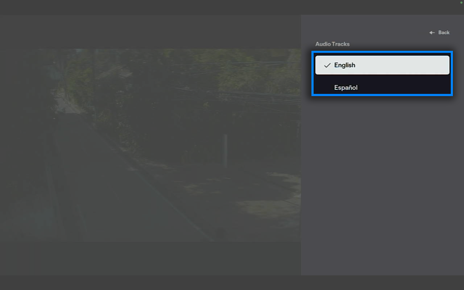 available language tracks for a program on Fubo